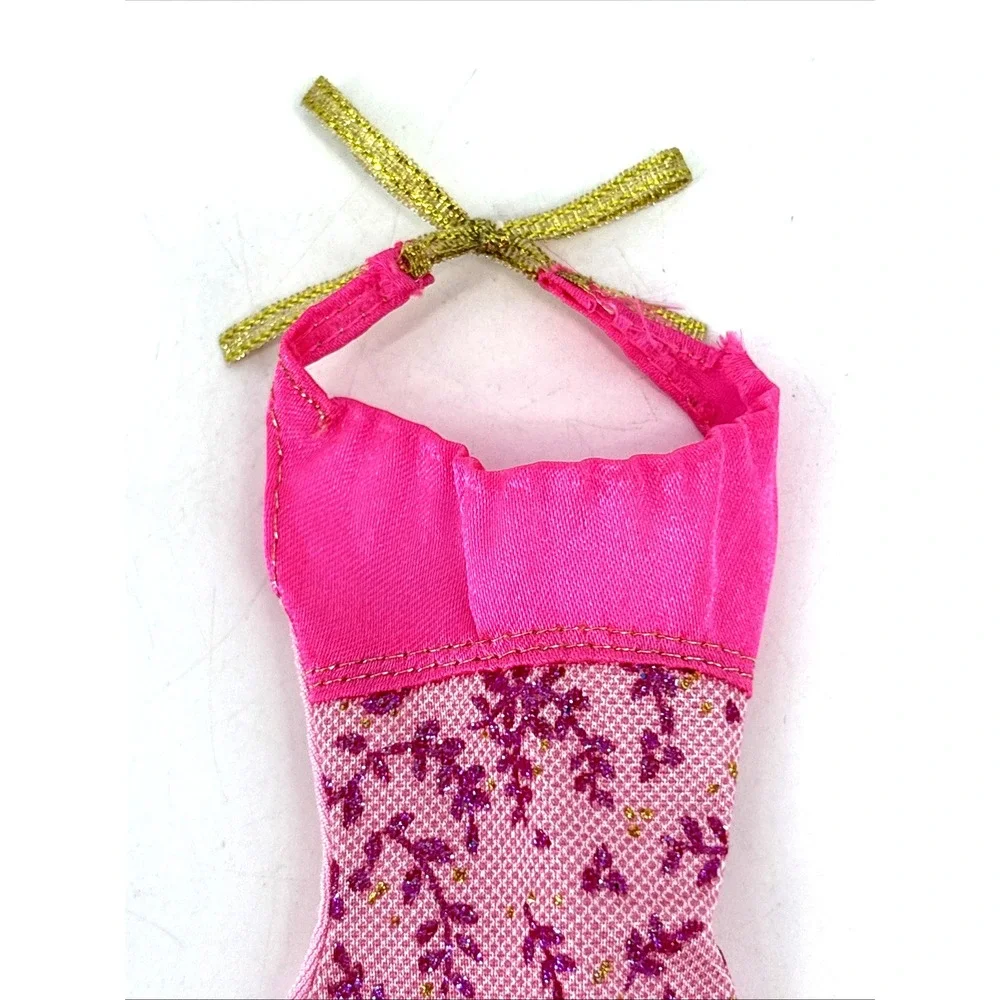 2010 Barbie Fashionistas‎ Sweetie PINK Lace Halter Dress Mini Ruffle Party